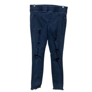 Distressed Black Wash Denim‎ Jeggings Stretch Pull On Jeans SZ 6
